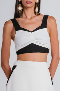 Top Mabel - Marfim/preto