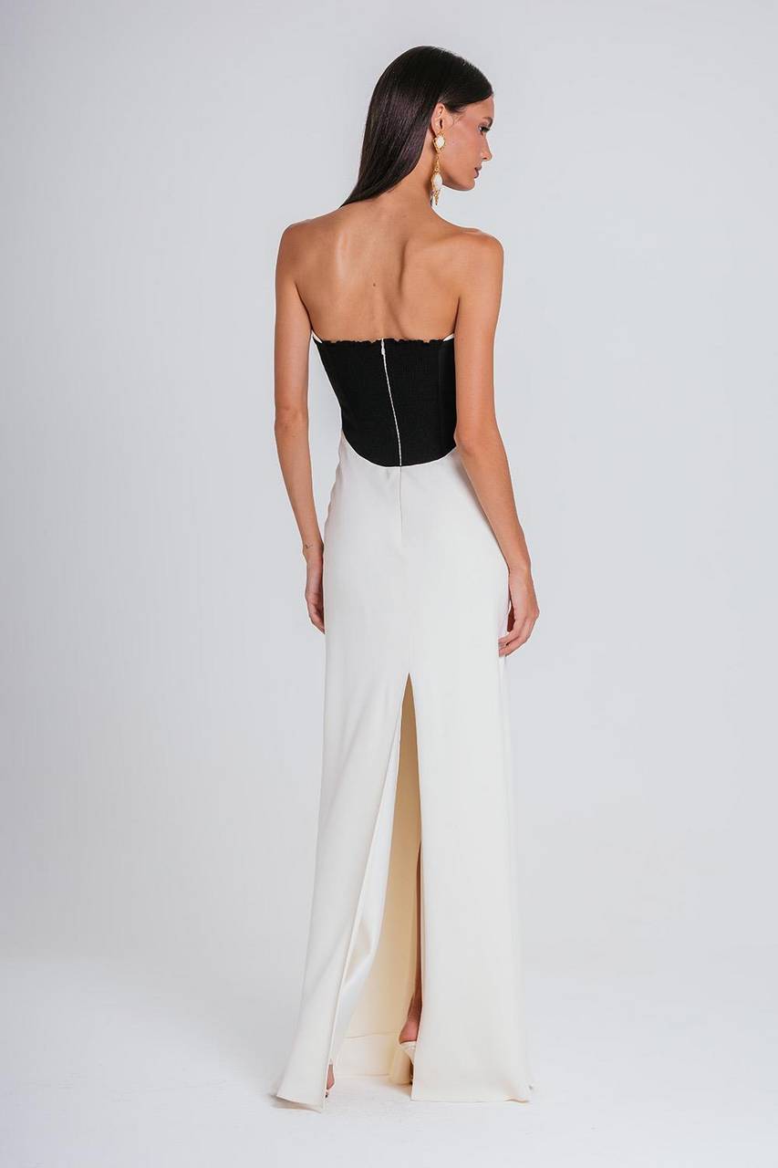 Vestido Melissa - Marfim/preto