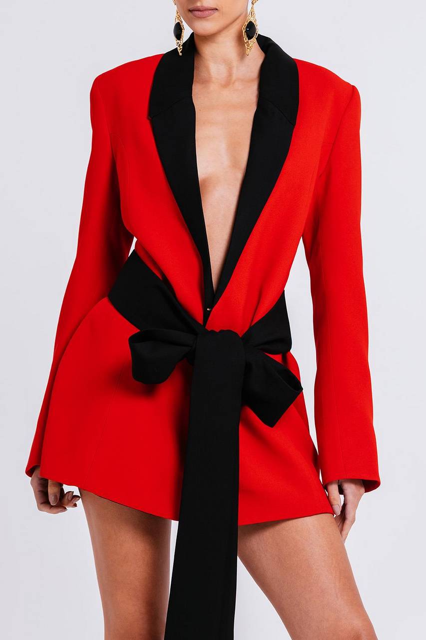 Vestido Peletier Bicolor - Rouge/preto