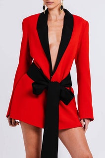 Vestido Peletier Bicolor - Rouge/preto