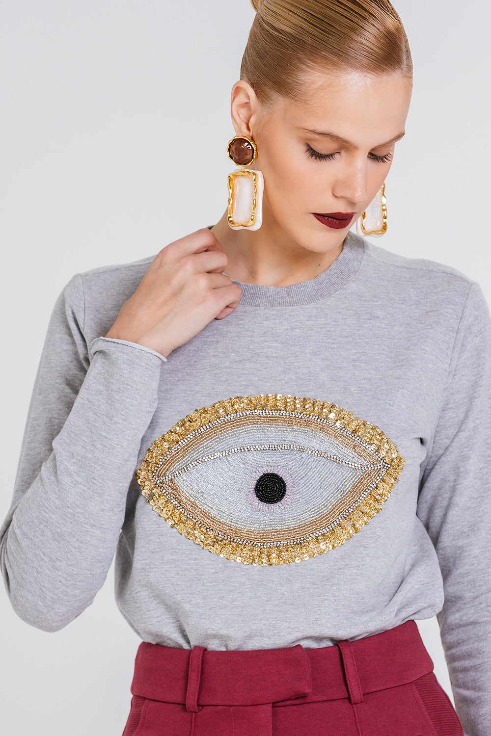 Blusa Moletom Charlene - Cinza