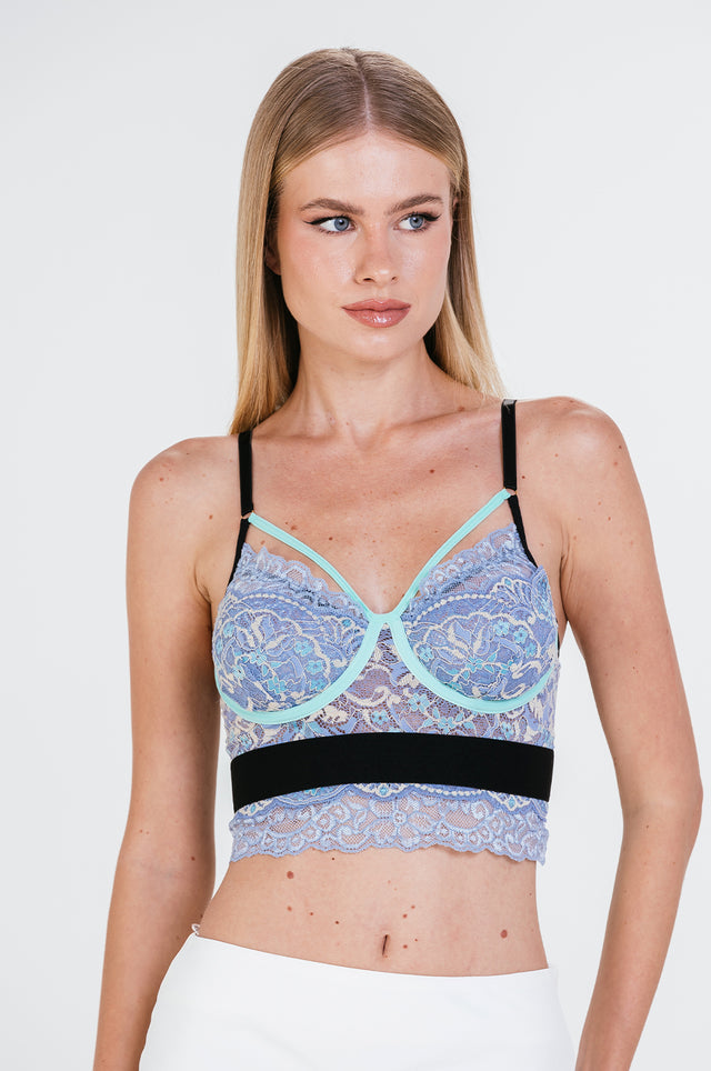 Top Karen - Azul/vd.agua/ Preto