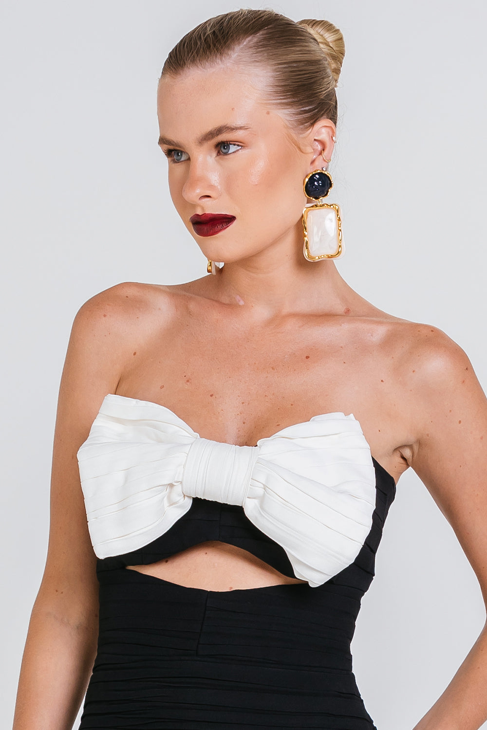 Vestido Laila - Preto/off White
