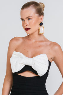 Vestido Laila - Preto/off White