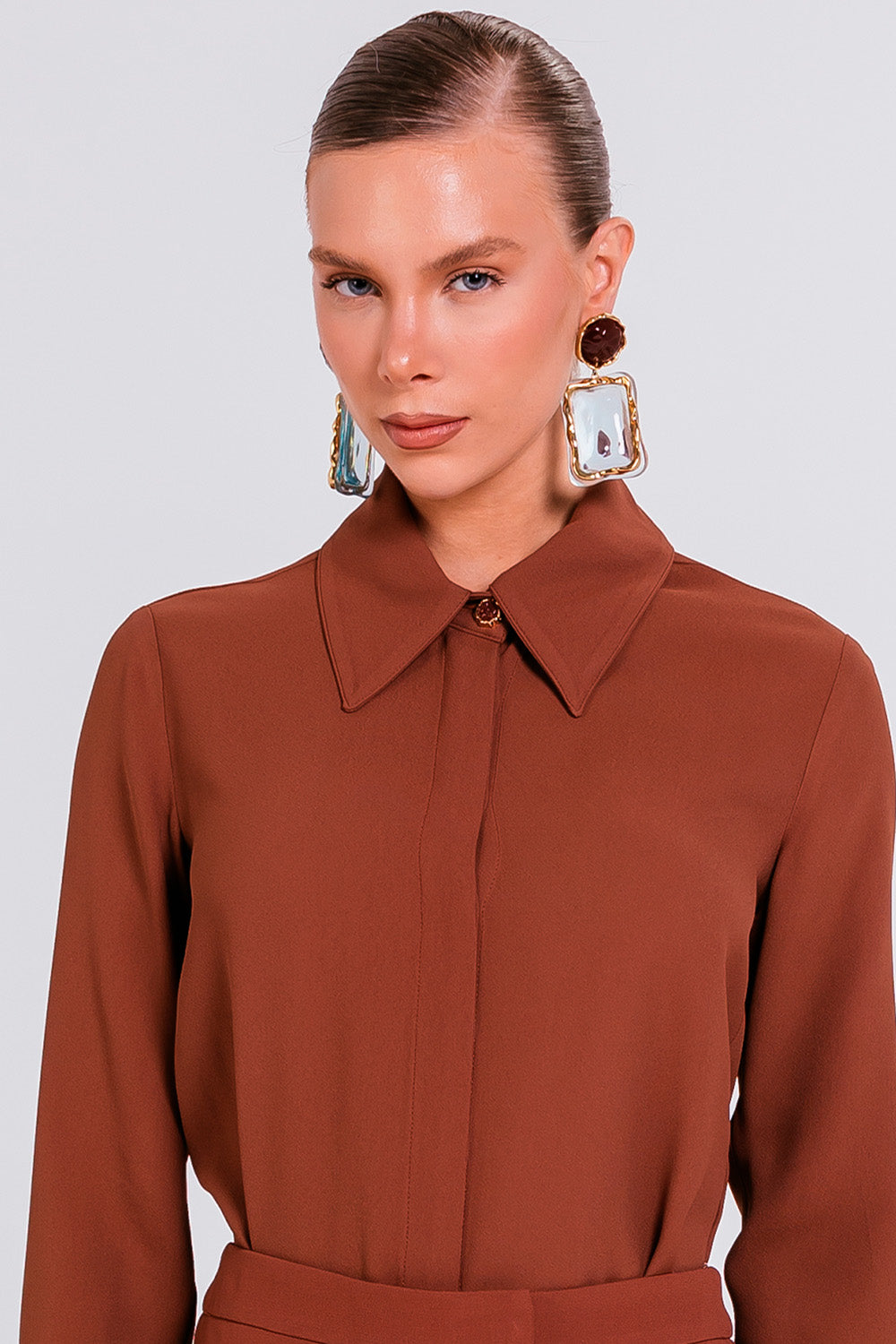 Camisa Cecilia - Chocolate