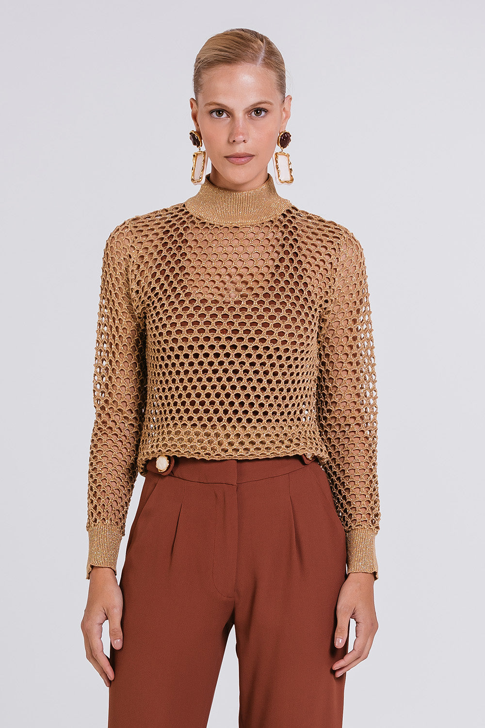 Blusa Pepita - Terracota