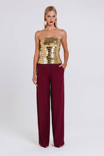 Top Sensy - Dourado / Cabernet