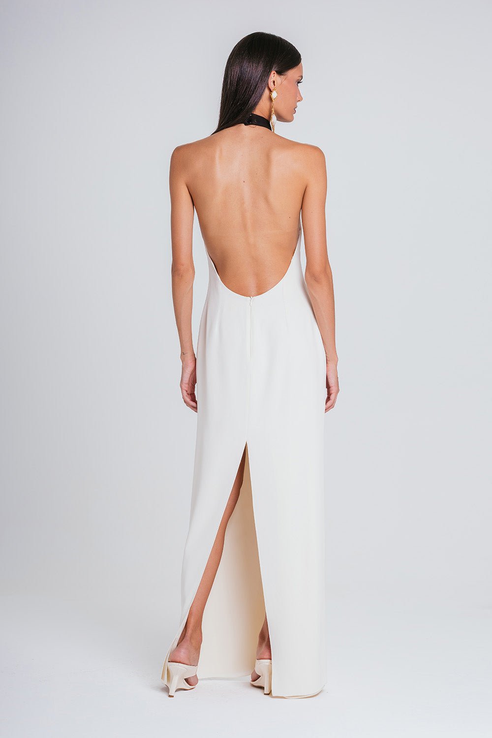Vestido Mira - Marfim/preto