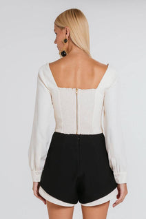 Short Amara - Preto/marfim
