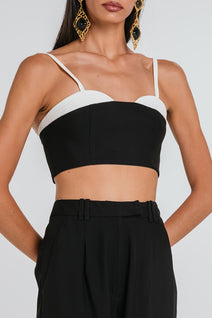 Top Cora - Preto/marfim