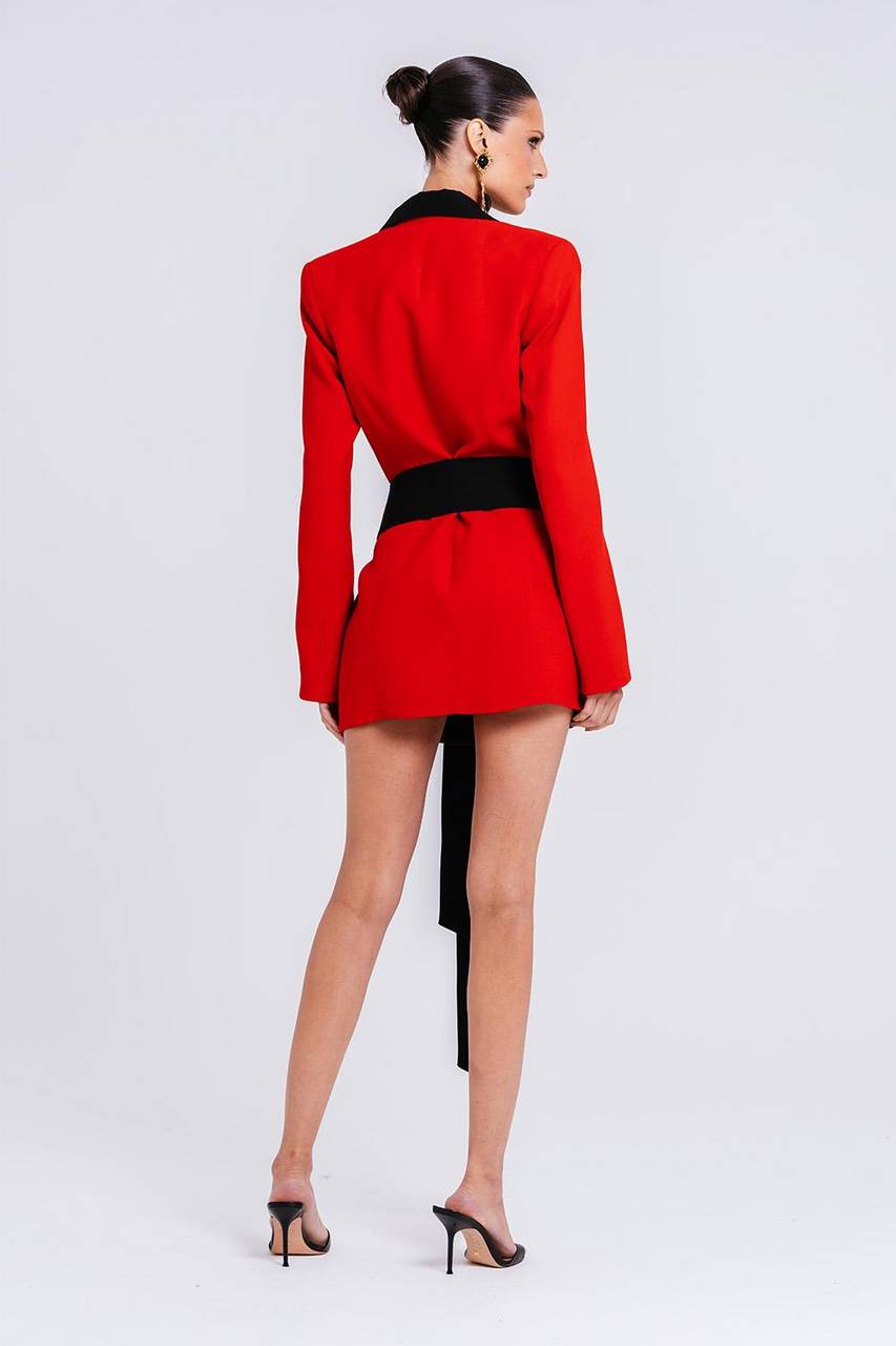 Vestido Peletier Bicolor - Rouge/preto