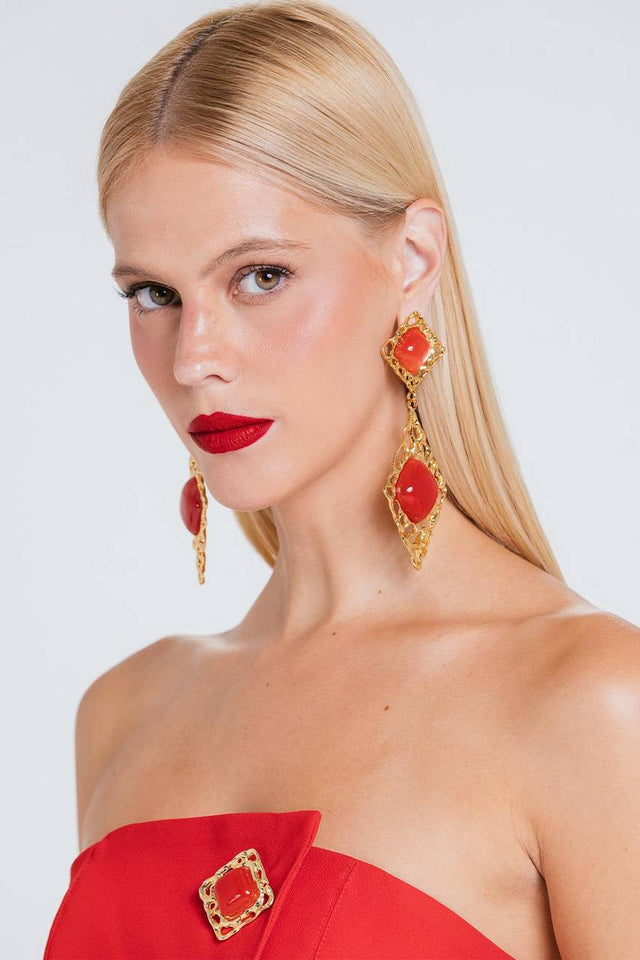 Brinco Action Gold - Rouge