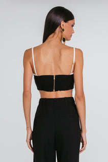 Top Cora - Preto/marfim