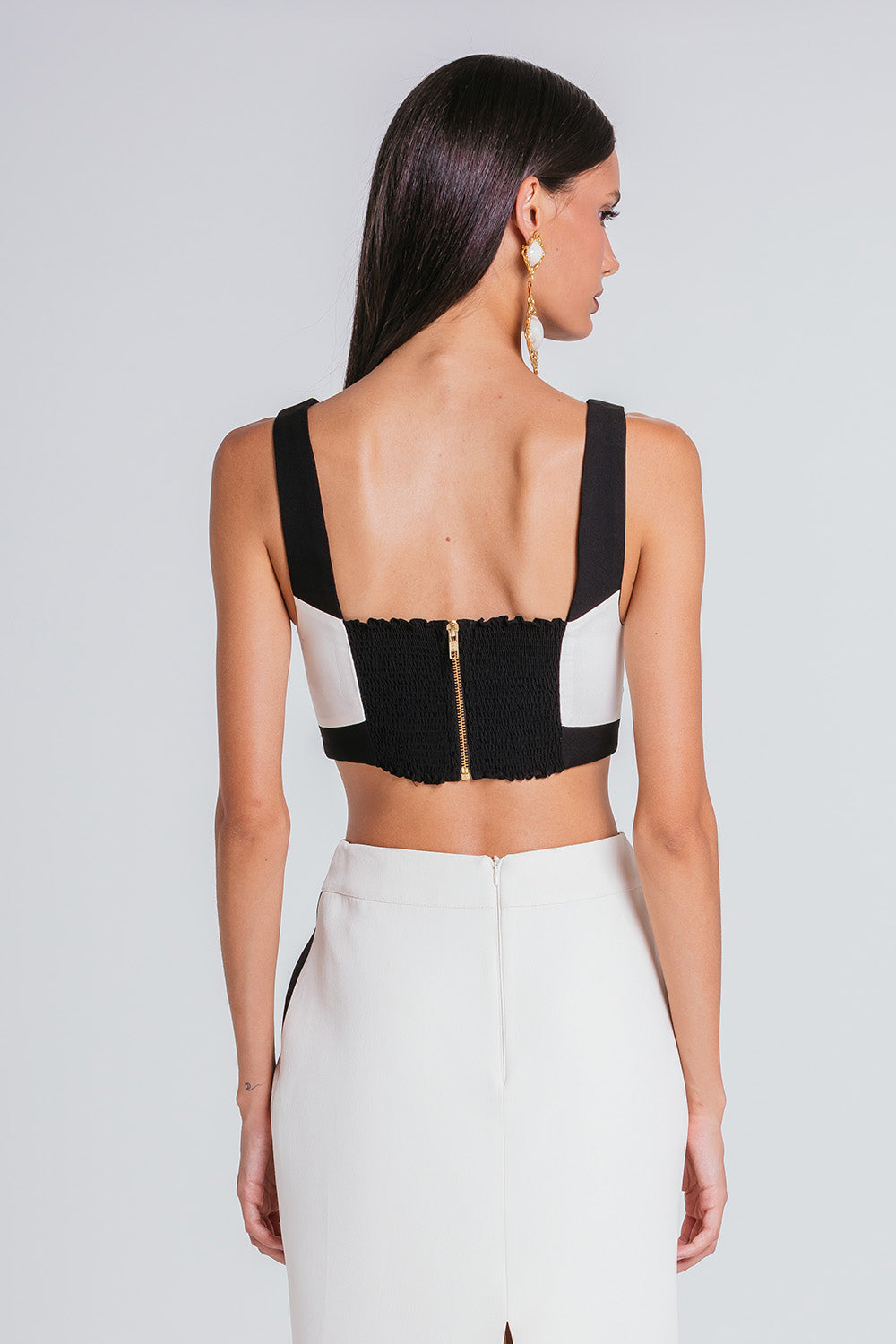 Top Mabel - Marfim/preto