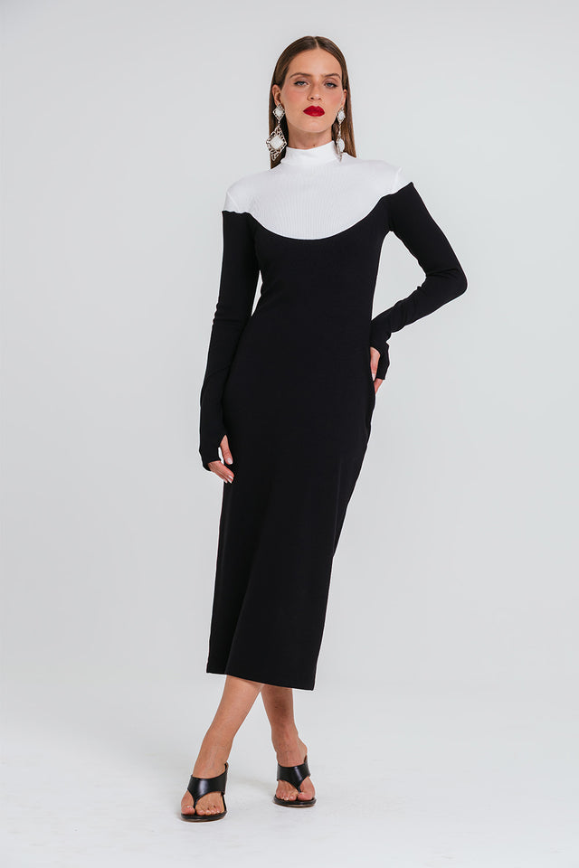 Vestido Nana - Preto/off