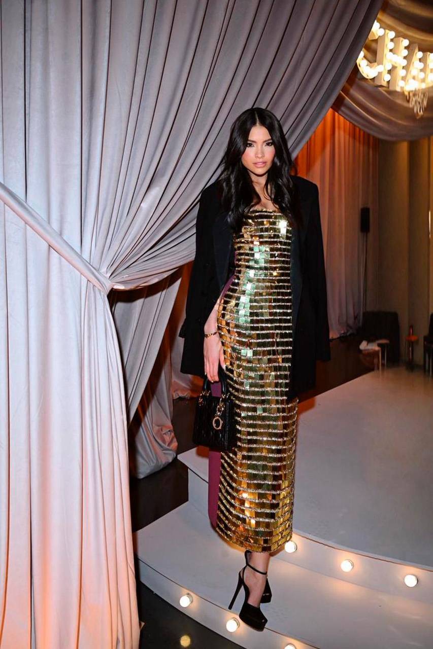 Vestido Sensy - Dourado / Cabernet