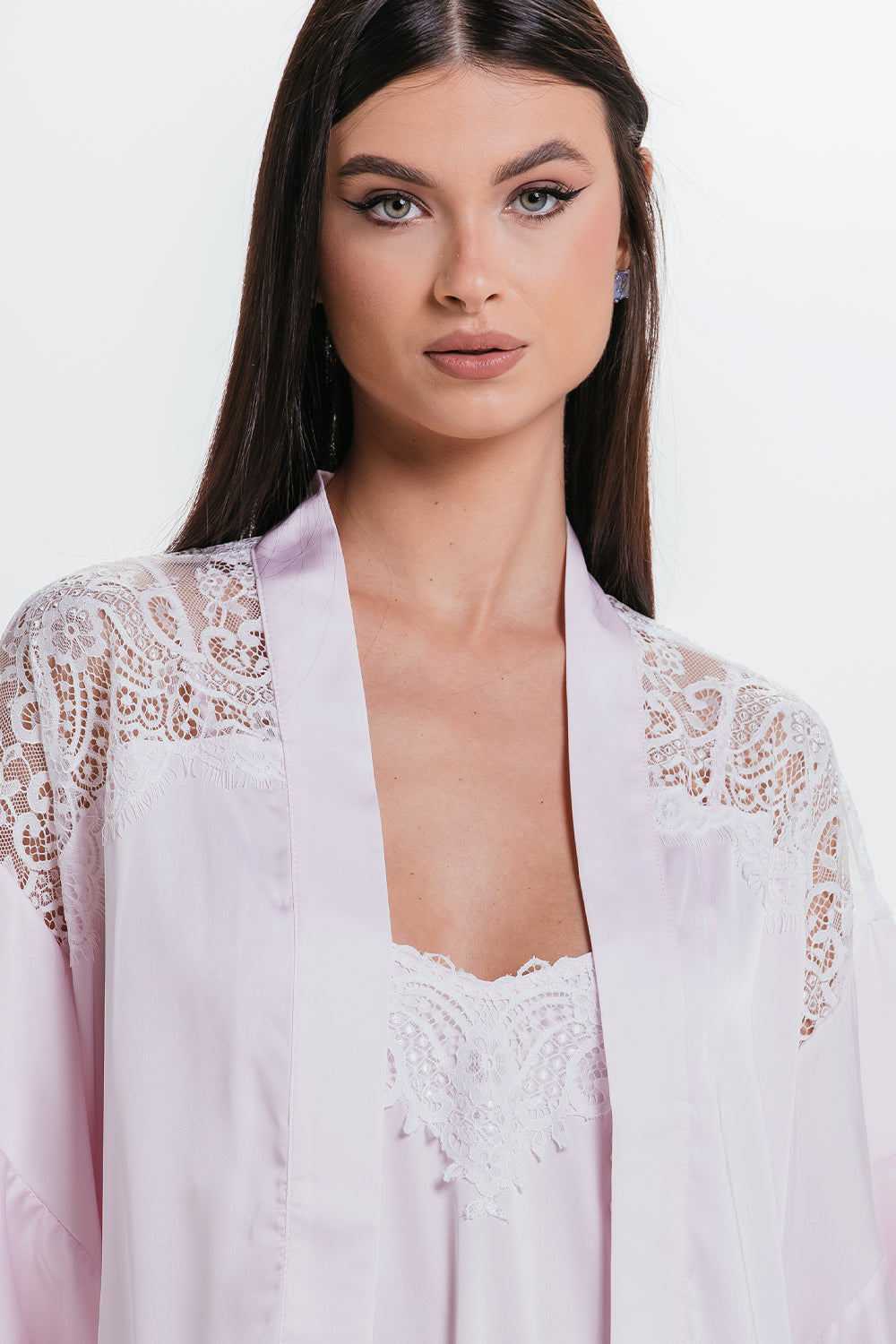 Conjunto Nat - Rosa/branco