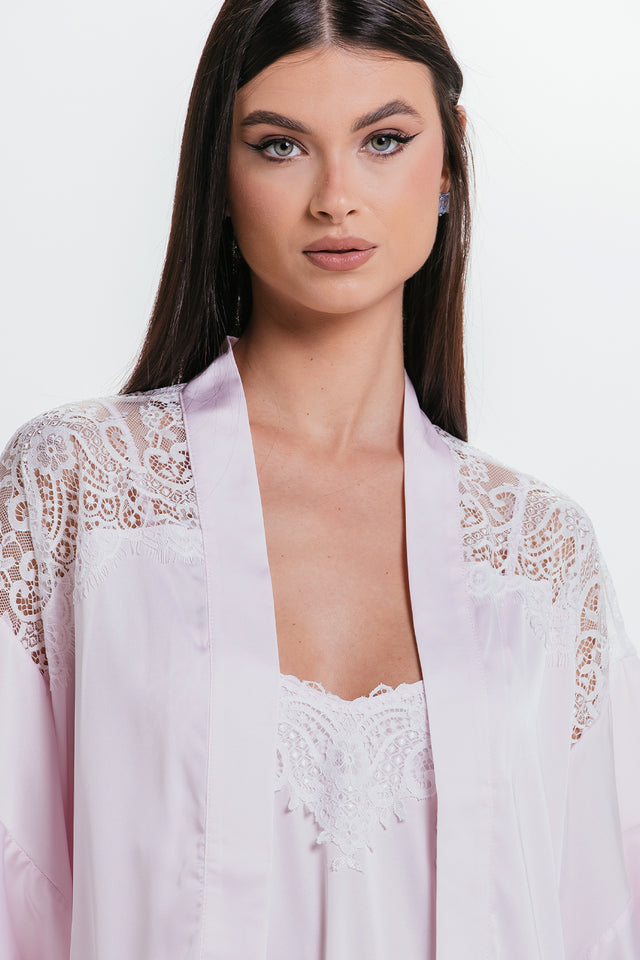 Conjunto Nat - Rosa/branco