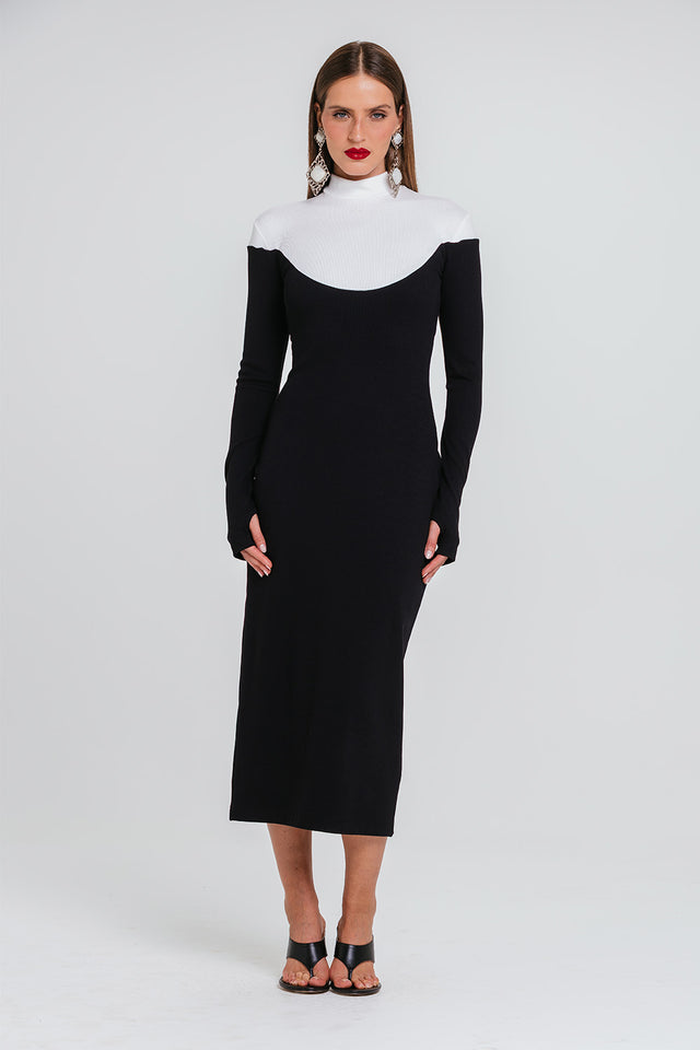 Vestido Nana - Preto/off