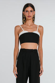 Top Cora - Preto/marfim