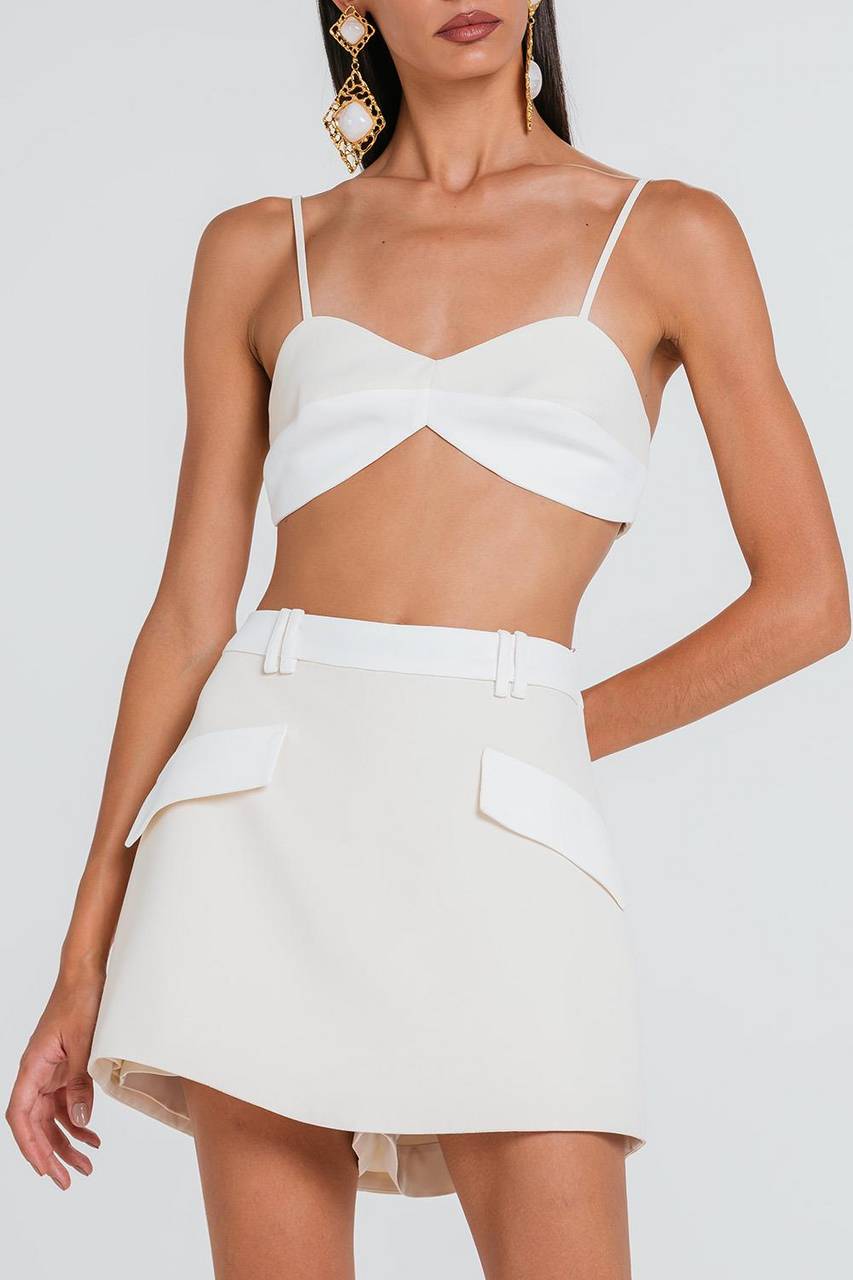 Short Saia Arabela Bicolor - Marfim/off