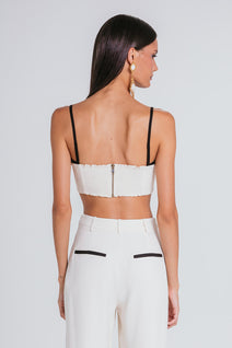Top Cora - Marfim/preto