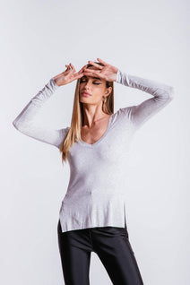 Blusa Longuete Decote V - Mescla