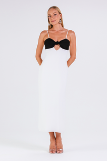 Vestido Andressa - Off White/preto