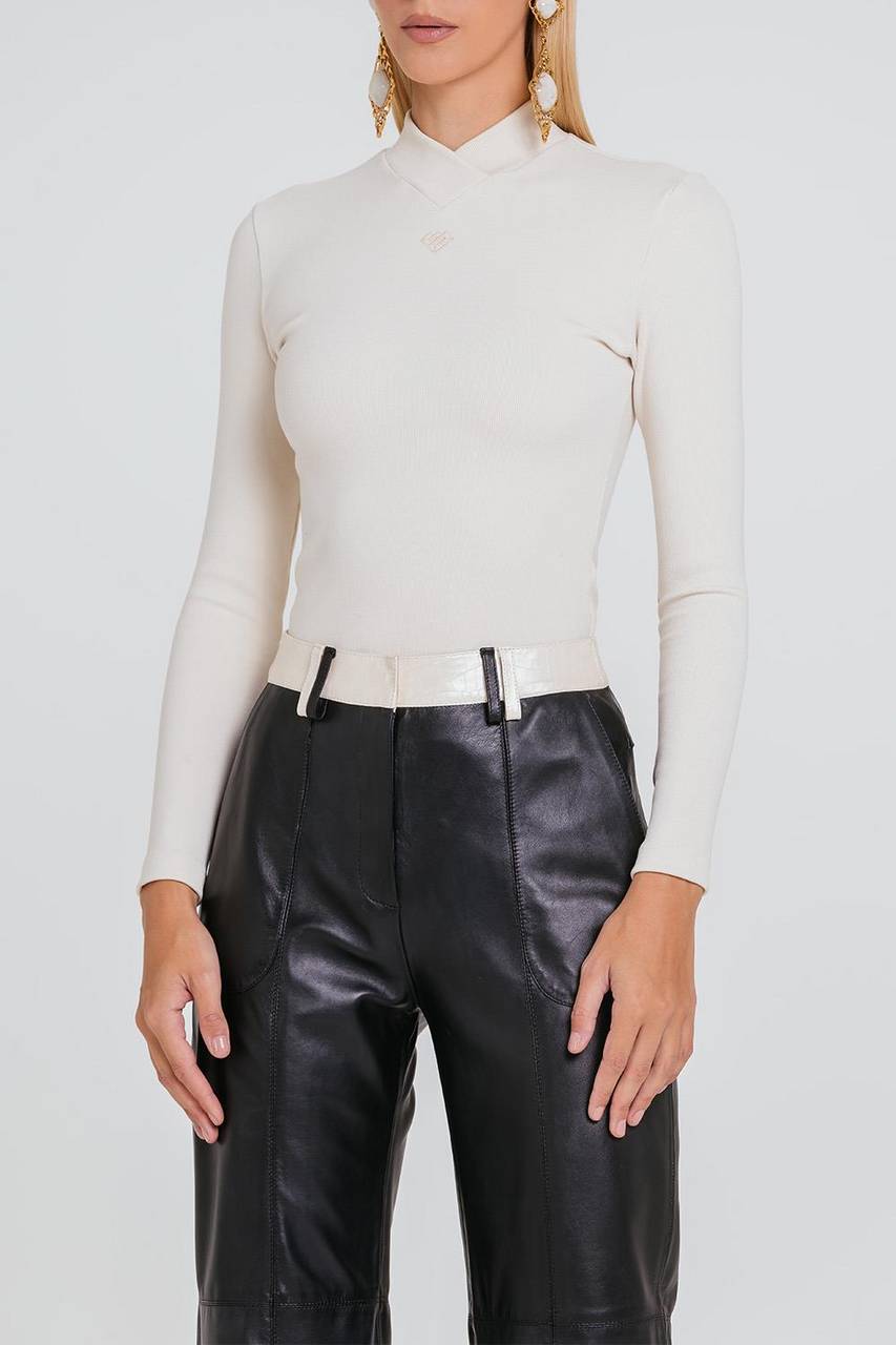 Calça Demi - Preto/marfim