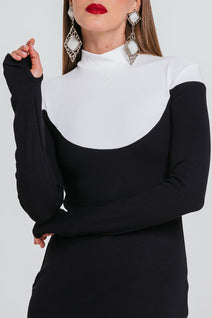 Vestido Nana - Preto/off