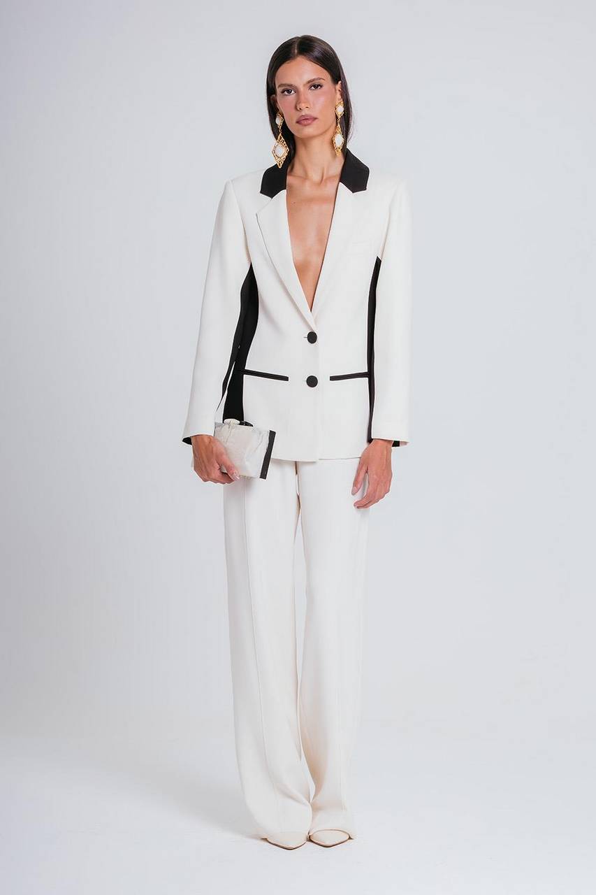Blazer Carolina - Marfim/preto