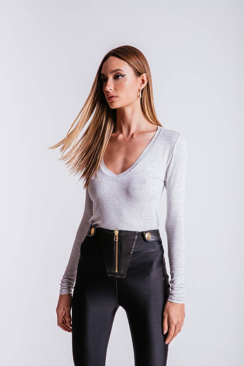 Blusa Longuete Decote V - Mescla