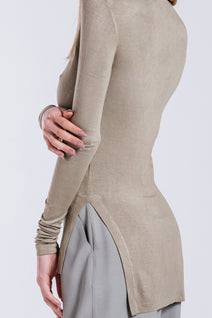 Blusa Longuete Decote V - Militar