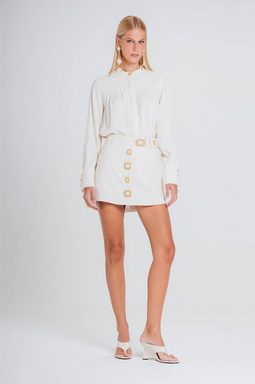 Short Saia Cleo - Marfim