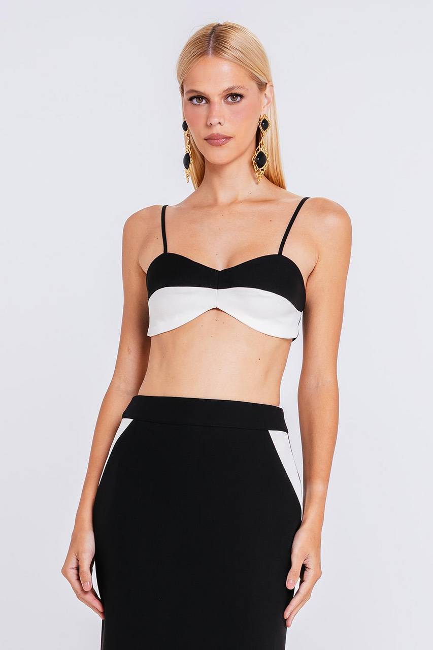 Top Maribel - Preto/marfim