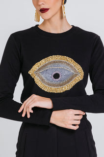 Blusa Moletom Charlene - Preto