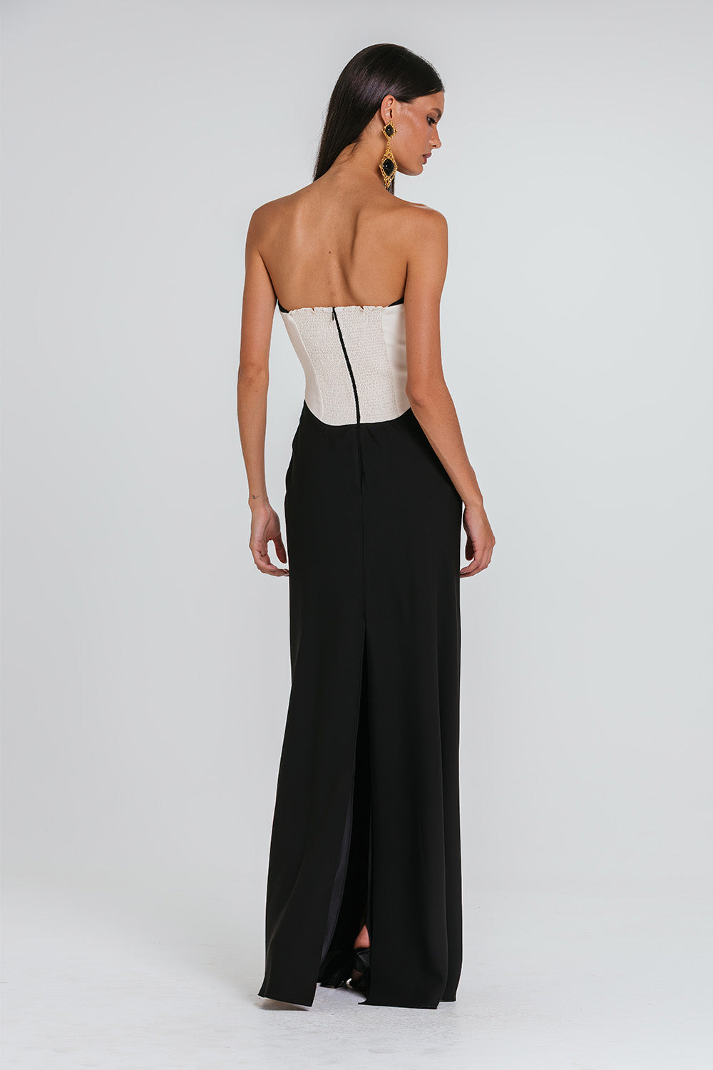 Vestido Melissa - Preto/marfim