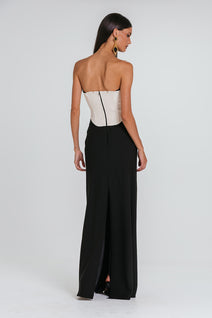 Vestido Melissa - Preto/marfim