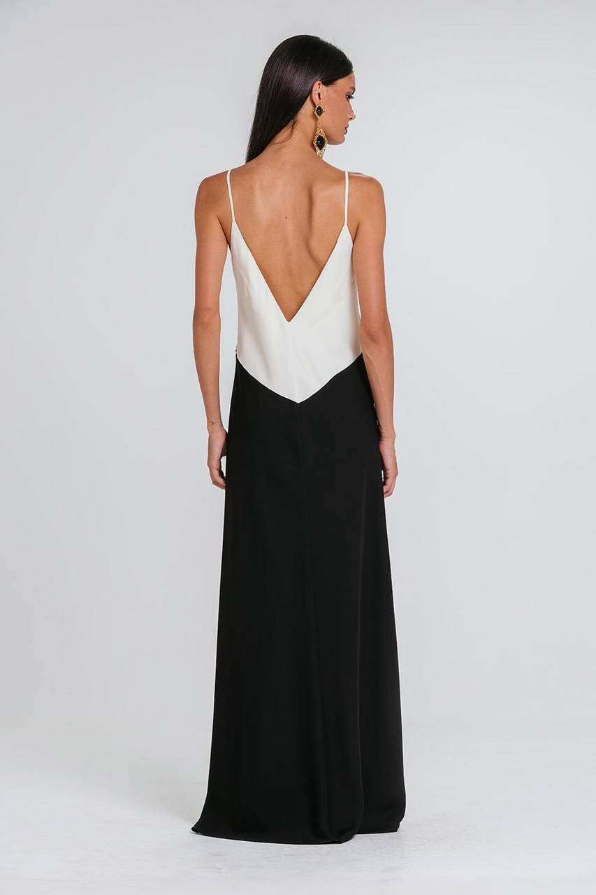 Vestido Endy Bicolor - Preto/marfim