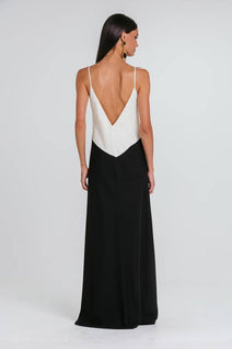 Vestido Endy Bicolor - Preto/marfim