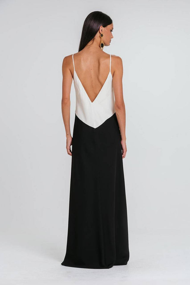 Vestido Endy Bicolor - Preto/marfim